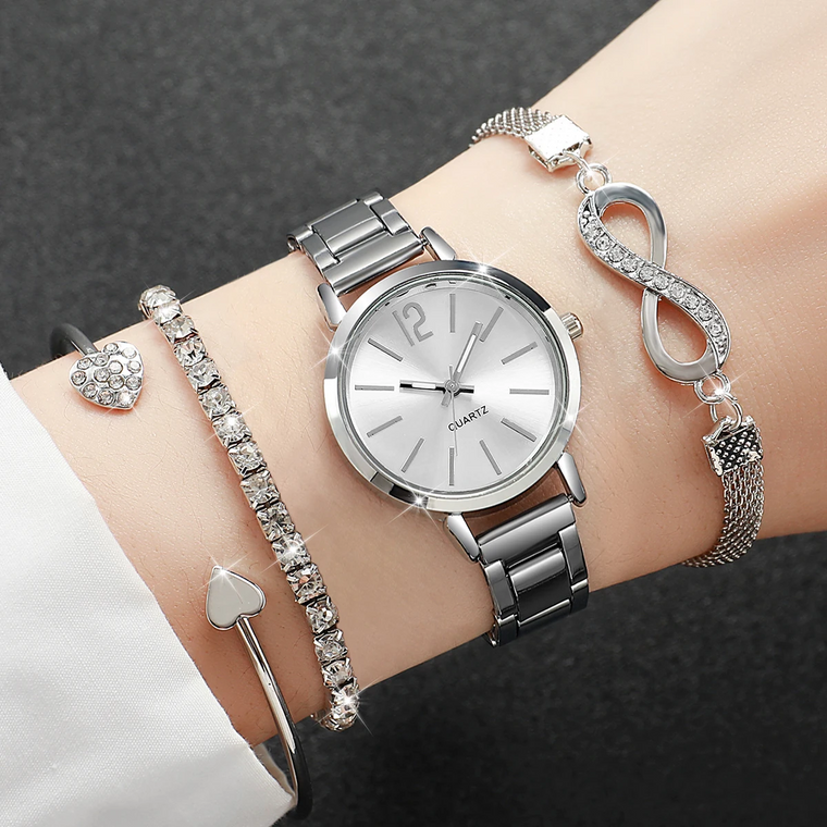 Coffret 4 pcs – ساعة وأساور